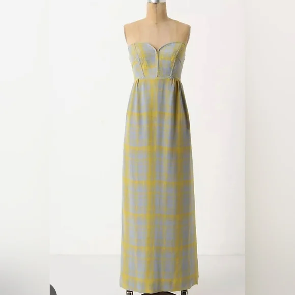 Anthropologie Maple Quilted Pastiche Maxi Dress. Size 2 - Picture 4 of 11